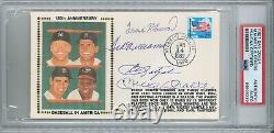MANTLE WILLIAMS ROBINSON YAZ Signed Triple Crown First Day Cover PSA 84603339