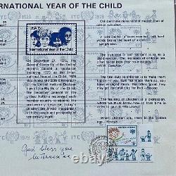 MOTHER TERESA PSA Autograph 1979 Children's FDC Signed Nobel Peace Prize