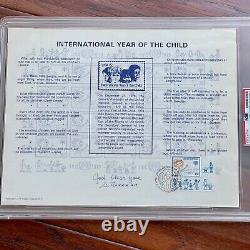 MOTHER TERESA PSA Autograph 1979 Children's FDC Signed Nobel Peace Prize