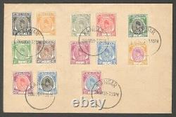 Malaya Perlis 1951 13v to $1 on FDC First Day cover