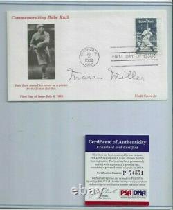 Marvin Miller Autographed First Day Cover Baseball HOFer Executive PSA COA