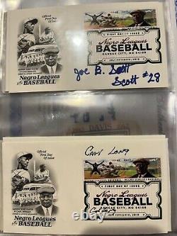 Negro League Baseball Stamp First Day Cover Autographed Lot