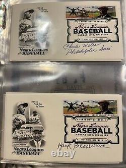 Negro League Baseball Stamp First Day Cover Autographed Lot