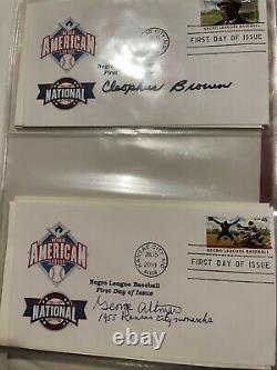 Negro League Baseball Stamp First Day Cover Autographed Lot