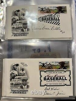 Negro League Baseball Stamp First Day Cover Autographed Lot