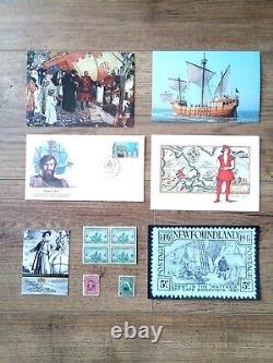 Newfoundland, John Cabot, Matthew Ship, Cachet, Stamps, Postcards, card