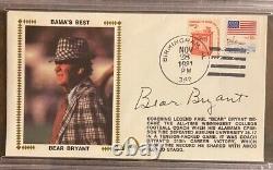 PAUL BEAR BRYANT Signed Alabama Football First Day Cover Cachet FDC PSA/DNA JSA