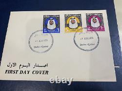 Qatar 1974 Sheikh Khalifa Bin Hamad Fdc High Value Rare First Day Cover 1 Aug