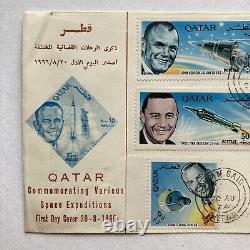 Qatar FDC Stamps Commemorating Various Space Expeditions First Day Cover 8-20-66