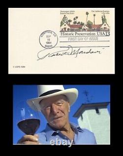 ROBERT MONDAVI Autographed Inscribed First Day Cover CARD FDC