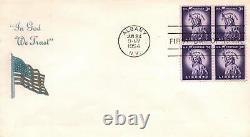 SCOTT 1035 3c LIBERTY B4 LINTO CACHET IN FOIL FDC 1954 RARE (ONLY 18 EXIST)