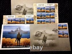 SUPER SET WAR FDC COVER, STAMPS W & F, POSTCARD and COVER Russian Warship DONE