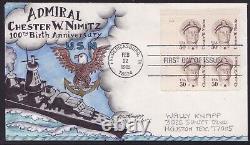 Scott 1869 Chester Nimitz Navy Dorothy Knapp Hand Painted First Day Cover Fdc Pb