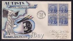 Scott 864 Henry W. Longfellow Dorothy Knapp Hand Painted First Day Cover Fdc