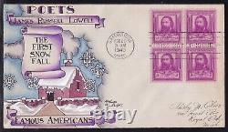 Scott 866 James Russell Lowell Dorothy Knapp Hand Painted First Day Cover Fdc