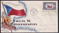 Scott 910 Czechoslovakia Dorothy Knapp Hand Painted First Day Cover Fdc