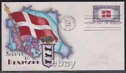 Scott 920 Denmark Dorothy Knapp Hand Painted First Day Cover Fdc Overrun Nations