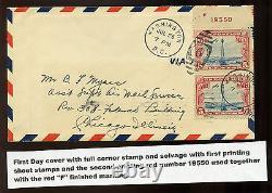 Scott #C11 Plate # Pair on FDC First Day Cover to Chicago (Stock #C11-FDC9)