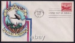 Scott C33 Air Mail Dorothy Knapp Hand Painted First Day Cover Fdc