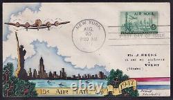 Scott C44 Air Mail Dorothy Knapp Hand Painted First Day Cover Fdc