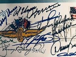 Signed Fdc Winners Of Indy 500 Autographed First Day Cover (13 Signatures)
