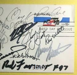 Signed Legends Of Nascar (14 Signatures) Fdc Autographed First Day Covers Cachet
