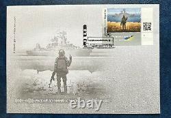 Stamp War in Ukraine FDC First Day Envelope Soldier Send Russian Warship F. Rar