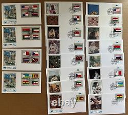 UN First Day Covers Flag Stamps 1980-1984, 1986, 1989 UNICEF