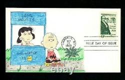 US FDC #1380 Blockhead Hand Painted HP NIM 1969 NH Webster Dartmouth Law Peanuts