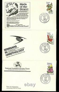 US FDC #1953-2002 LGS 1982 Dover DE AFB Birds & Flowers Unofficial Set of 50