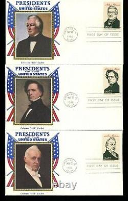 US FDC #2216-2219 Colorano 1986 Chicago IL US Presidents AMERIPEX Set of 36