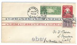 US FDC C9 20c Map New York GPO Jan 25 1927 DC First Day Cover on U522 combo 537