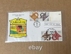 US FDC Collins Hand-Painted #1745-48 American Quilts 1st issue 1978