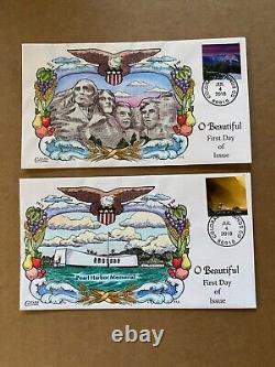 US FDC Collins Hand-Painted #5298 a-t SET 20 O Beautiful 2018