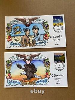 US FDC Collins Hand-Painted #5298 a-t SET 20 O Beautiful 2018