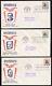 Us Stamps # 832-4 First Day Cover Matched Cachets