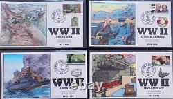 U. S. Used #2559/2981 29c WW II Set of 50 Collins First Day Covers (FDC)
