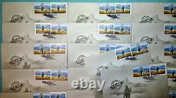 Ukraine 2022 RAR! Full set 26 envelopes W Russian warship, done Spec. Cancel