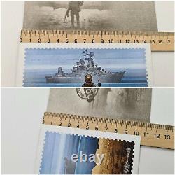 Ukrainian Stamp F Envelope and Postcard Russian Warship. Done! First Day