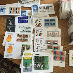 United Nations 13lbs + First Day Stamp Covers FDC Over 1200 Mostly 1980 88