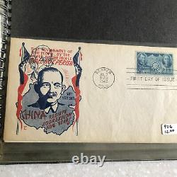 WORLD WAR 11 FIRST DAY COVERS FDC collection In Binder 1940' 1946