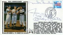 Willie Mays, Mickey Mantle, Duke Snider Autographed Gateway First Day Cover Fdc