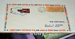 1934-c 19 U. S. Airmail Fdc, Rotary Perf 10,5 X 11, Cachet De Timbres En Caoutchouc