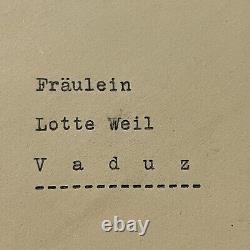 1945 Vaduz Liechtenstein Premier Jour D'émission Enregistré