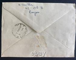 1946 Rangoon Birmanie Premier Jour Airmail Cover Fdc To Calcutta Inde Indépendance