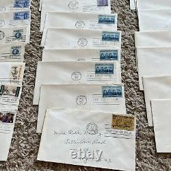 1950's 1990 Lot De 35 États-unis Première Jour Couverts Et Postcard Fdcs