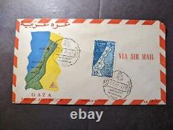 1957 Égypte Souvenir Premier Jour de l'Enveloppe Aérienne FDC Gaza Partie de la Nation Arabe