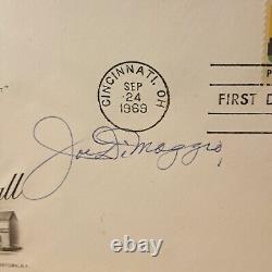 1969 Joe DiMaggio signé Babe Ruth FDC Enveloppe de premier jour sans COA