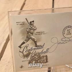 1969 Joe DiMaggio signé Babe Ruth FDC Enveloppe de premier jour sans COA