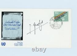 1981 Yasser Arafat Signé Autographié Premier Jour Couverture Fdc Enveloppe Beckett Bas